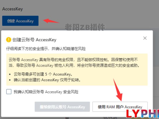 阿里云使用 RAM 创建用户 AccessKey 设置权限说明