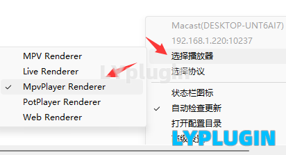 4、Macast手机投屏电脑自定义最新mpv播放器MpvPlayer Renderer插件 - 老阳插件