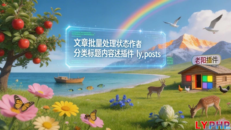文章批量处理状态作者分类标题内容描述插件 - ly_posts 老阳插件文章批量处理状态作者分类标题内容描述插件图片 | 老阳插件